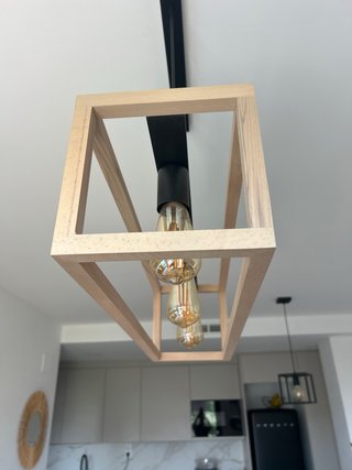 Lámpara de techo madera y metal
