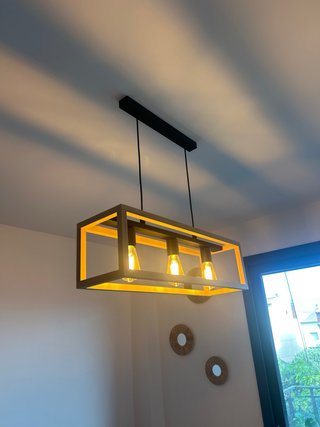Lámpara de techo madera y metal