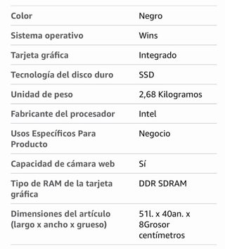 Portátil 18.5 16GB RAM 256GB SSD Full HD