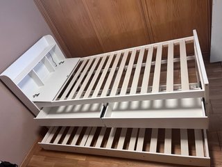 Cama nido con colchón y almohada
