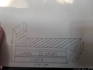 Cama nido con colchón y almohada