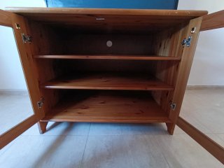 Mueble TV madera y cristal