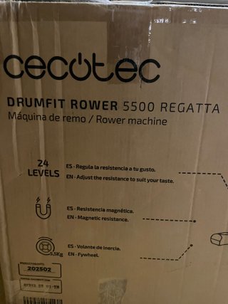 Máquina Remo Cecotec DrumFit Rower 5500