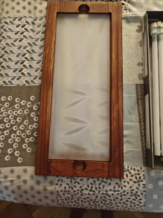 Lámpara de techo madera y cristal