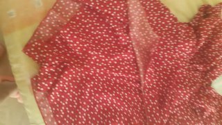 Mono corto estampado rojo y blanco