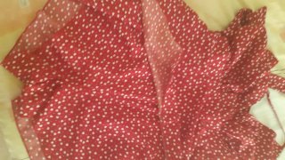 Mono corto estampado rojo y blanco
