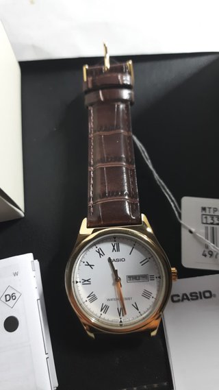 Orologio Casio Uomo Pelle Marrone Oro