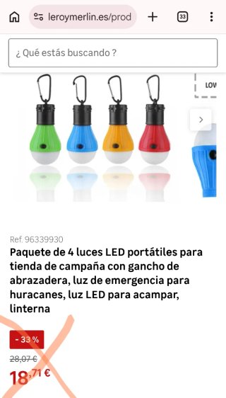 4 Luces LED Tienda Portátil