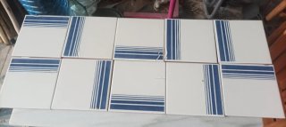 Azulejos vintage azules y blancos