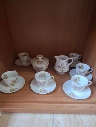 Juego de café porcelana floral
