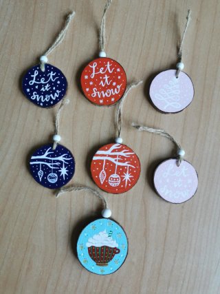 Adornos Navideños Madera Set 7