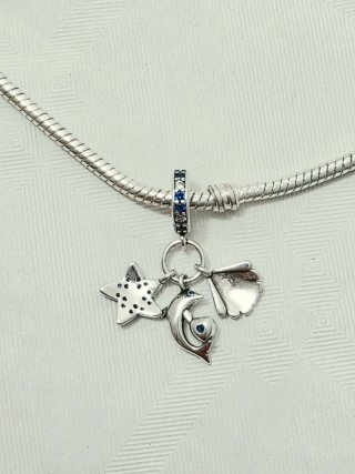 Charm in argento S925 Mare Stella Delfino Conchigl