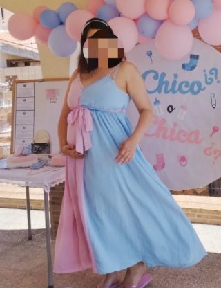Abito premaman per rivelazione del sesso del bambino