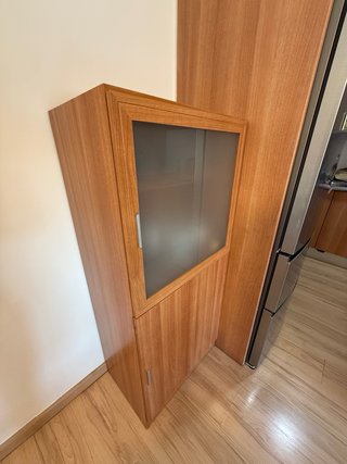Mueble auxiliar cristal y almacenaje