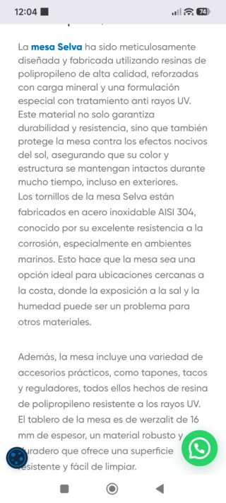 Mesa y 4 Sillas Exterior Plástico Blanco