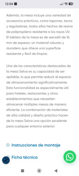 Mesa y 4 Sillas Exterior Plástico Blanco