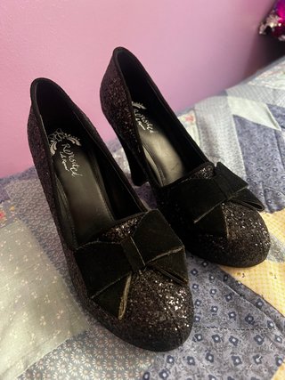 Tacones negros Lola Ramona Purpurina t. 37 nuevos