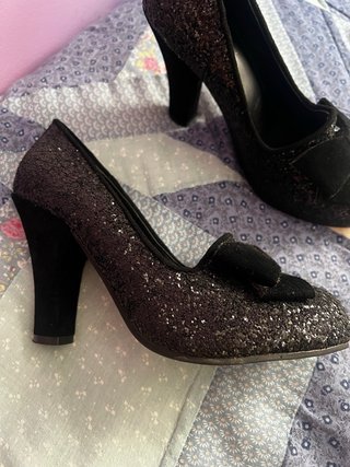 Tacones negros Lola Ramona Purpurina t. 37 nuevos