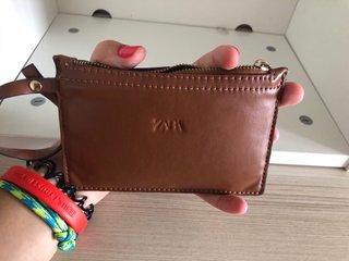 Monedero Zara Marrón Piel