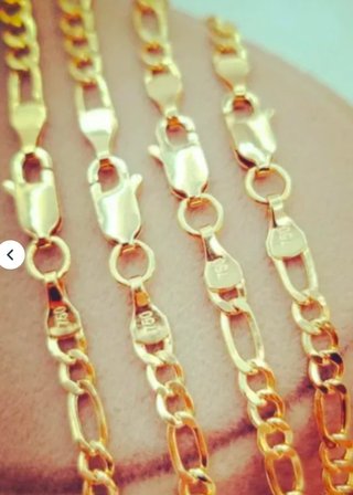 Cadena laminada en oro de 18k