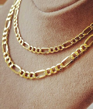 Cadena laminada en oro de 18k