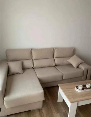 Sofá modular chaise longue beige