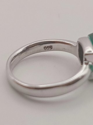 Anello Solitario argento 925 smeraldo colombiano
