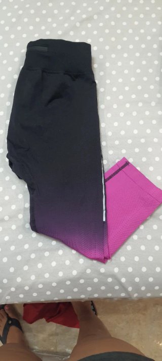 Mallas de gimnasia degradado negro a rosa