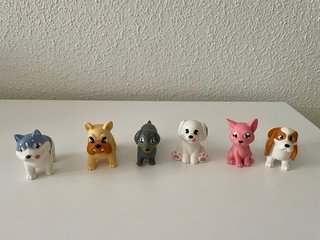 Conjunto de 6 perros de juguete
