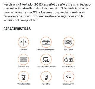 Teclado Keychron K3 V2 Red Linear