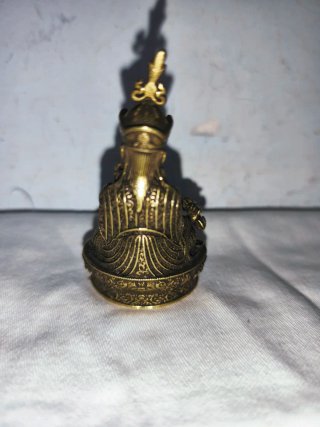 Figura antigua bronce Jambhala Amarillo Tibet Buda
