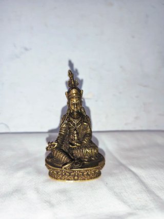 Figura antigua bronce Jambhala Amarillo Tibet Buda
