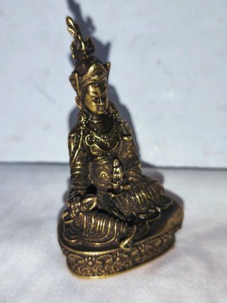 Figura antigua bronce Jambhala Amarillo Tibet Buda