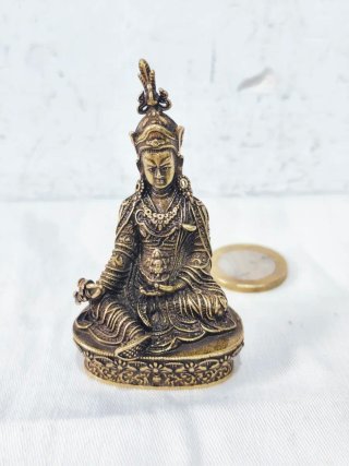 Figura antigua bronce Jambhala Amarillo Tibet Buda