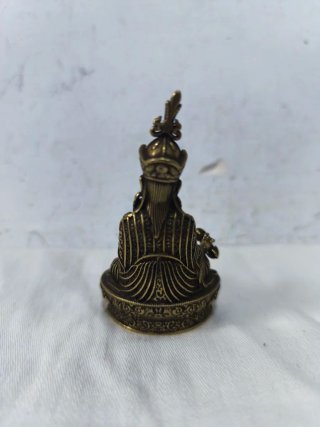 Figura antigua bronce Jambhala Amarillo Tibet Buda