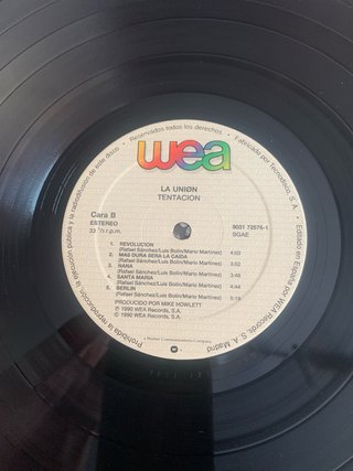 Disco Vinilo de La Union Tentacion