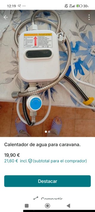 Calentador Agua Instantáneo 220V 10000W