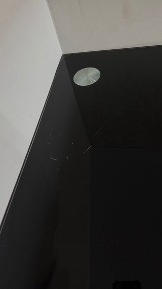 Mesa Comedor Cristal Negra y Metal