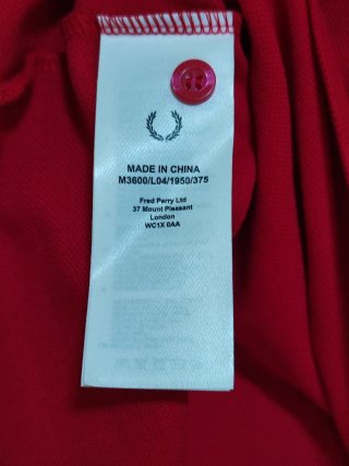 Polo Fred Perry Rojo Talla S