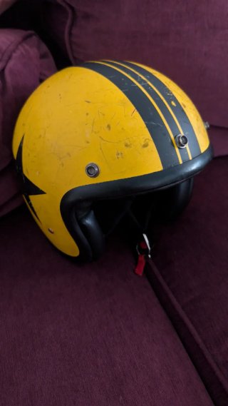 Casco DMD Jet Amarillo Estilo Retro Vintage (S/55)