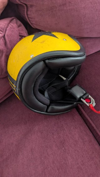 Casco DMD Jet Amarillo Estilo Retro Vintage (S/55)