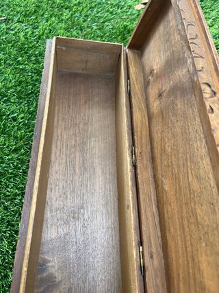 Antigua caja joyero vintage madera tallada