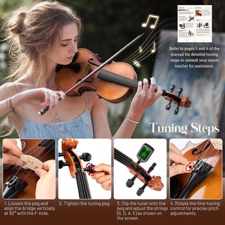 Violín CAHAYA 4/4 Madera Maciza - Set Completo