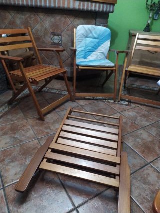 Lote 4 Sillas Plegables Madera