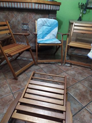 Lote 4 Sillas Plegables Madera