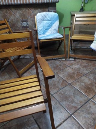 Lote 4 Sillas Plegables Madera
