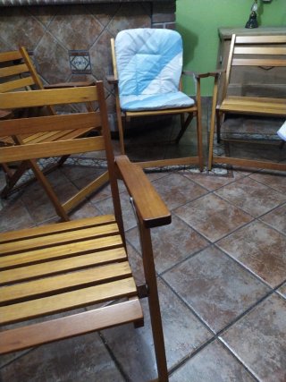 Lote 4 Sillas Plegables Madera