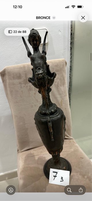 PAREJA Jarra de Bronce Estilo Napoleón III