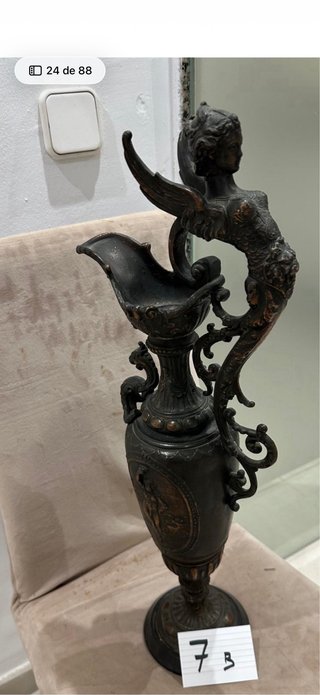 PAREJA Jarra de Bronce Estilo Napoleón III