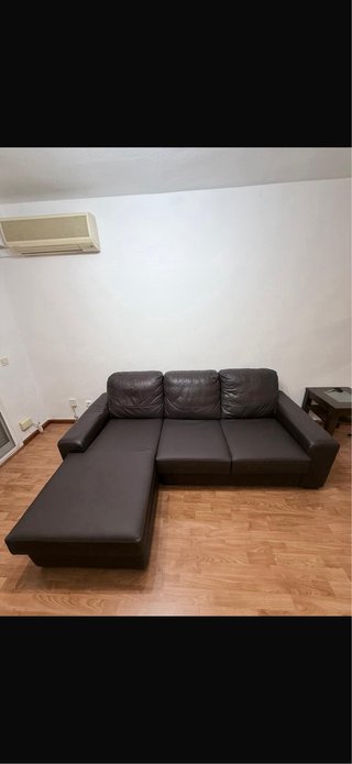 Sofá Chaiselongue Piel Marrón